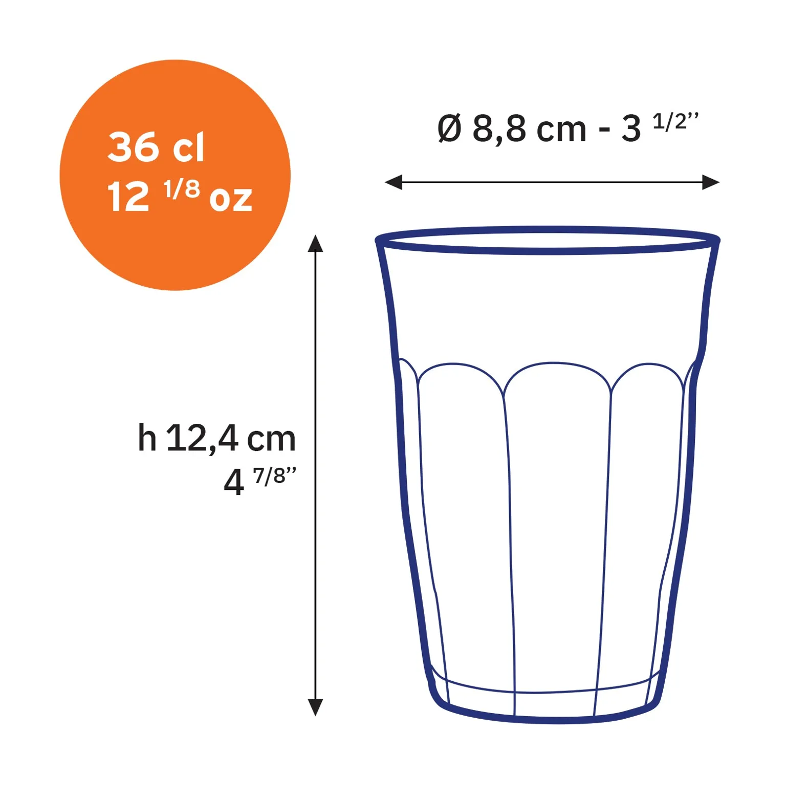 Amber Glass Tumbler - Set of 6
